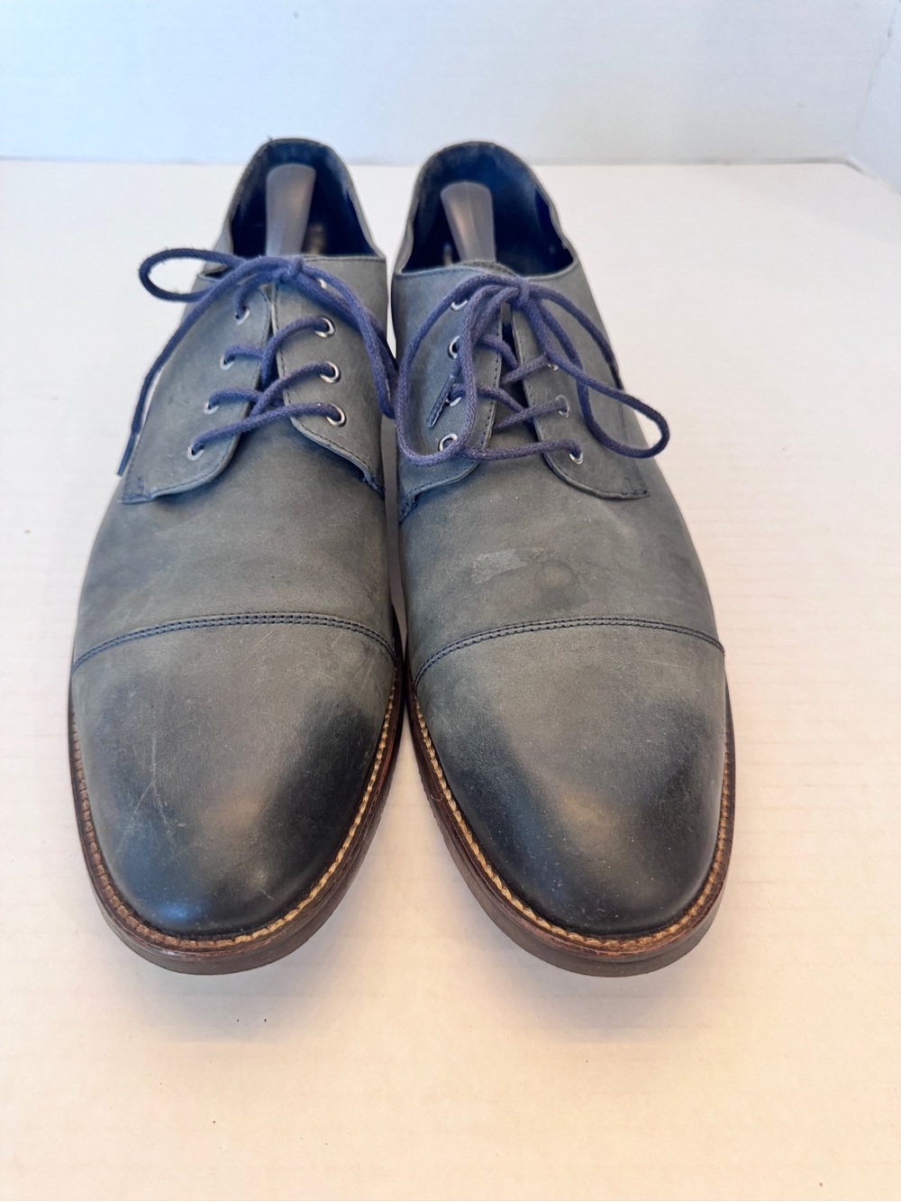 Wallin & Bros Mens Burke Gray Leather Cap Toe Oxfords 13M Classic - Picture 5 of 11